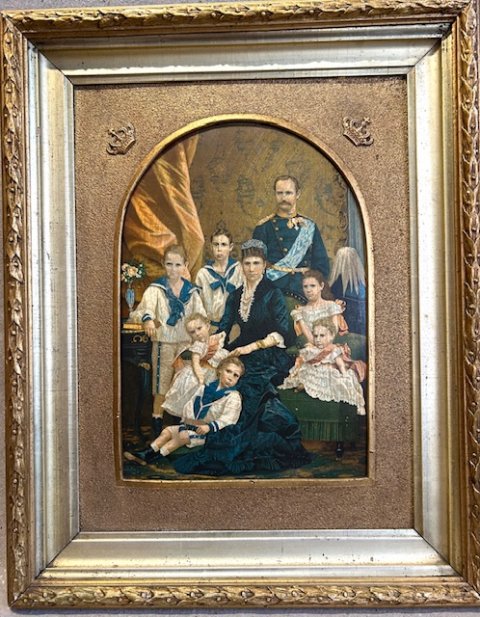 Kong Fr.8 med familie, tryk