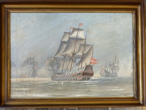 Maleri af, Søslaget i Køge bugt 1677 Maleri af, Søslaget i Køge bugt 1677