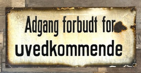 Adgang forbudt emaljeskilt